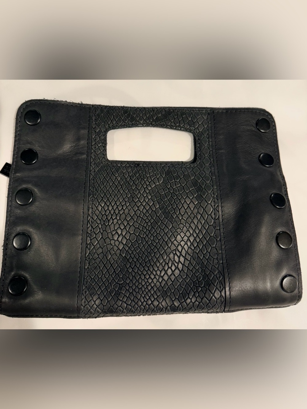 Hammitt 101 North Black Leather Wallet Clutch Wallet Black Rivets